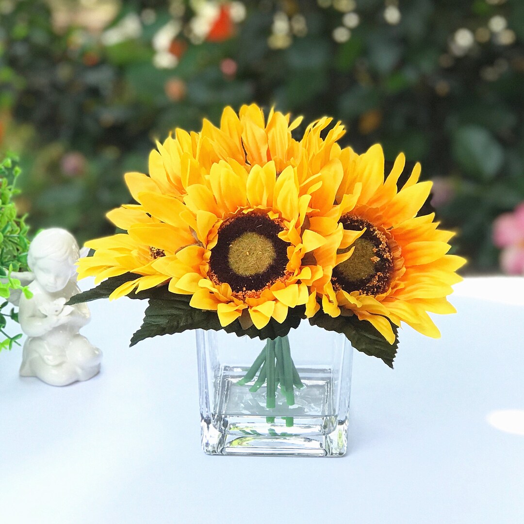 Enova Home Artificial Silk Sunflower Arrangement Different Styles in ...
