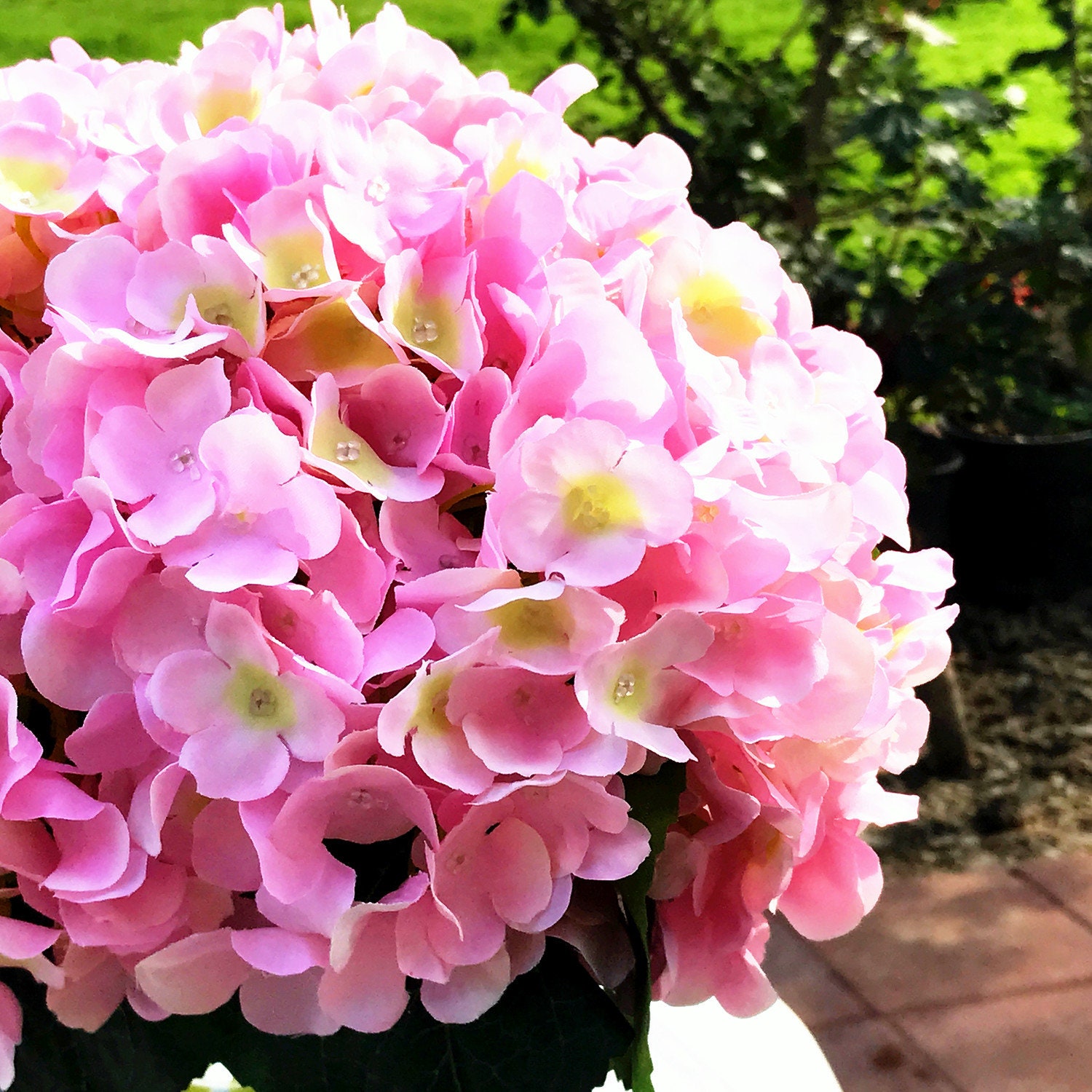 Enova Home Pink Artificial Hydrangea Flower Arrangements with | Etsy