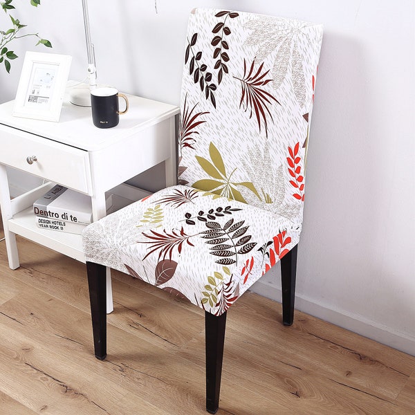 Elegant Polyester and Spandex Stretch Washable Dining Chair Slipcover Flowers Chair Cover