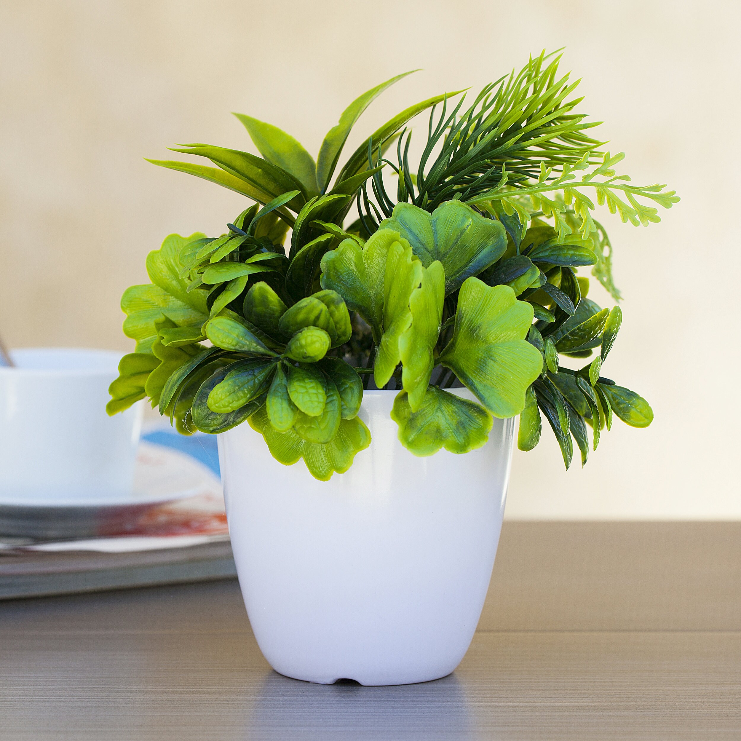 Artificial Greenery in pot green planter Etsy