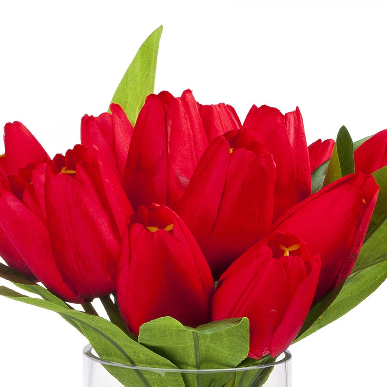 Enova Home Silk Tulip Artificial Flower Arrangement in Glass Etsy