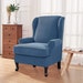 Enova Home Stretch Jacquard Spandex Fabric T-Cushion Wingback Slipcover Furniture Protector Wing Back Armchair Covers 