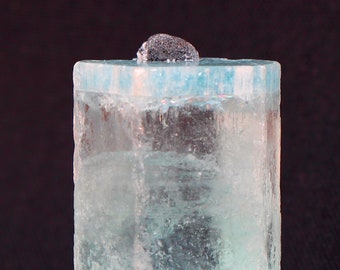 Natural Sky Blue Aquamarine Crystal with Hematite from Skardu Pakistan / 100 CT