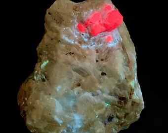 Ruby Cluster Fluorescent Specimen, Pakistan Mineral (144 Gram)