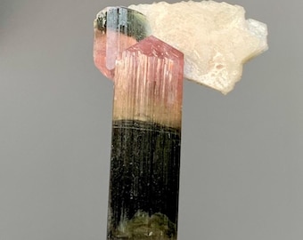 Pink Cap Tourmaline Crystal Cleavelandite From Afghanistan Mine 4.1 Grams
