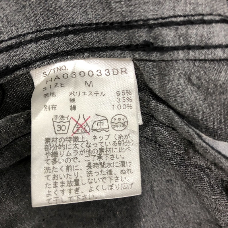 Rare! Vintage Hare Gray Denim Jacket Buttons Up Pockets Size Medium