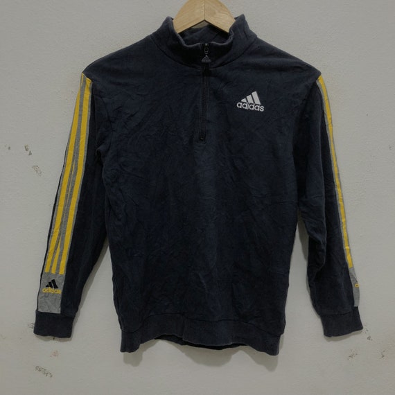 adidas striped half zip