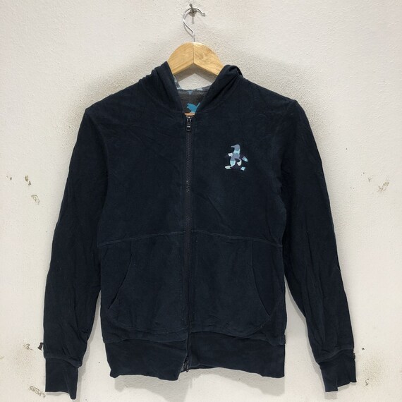 Rare!! Vintage Munsingwear Hoodie Zip Up Blue Swea