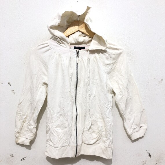 tommy hilfiger white zip up sweater