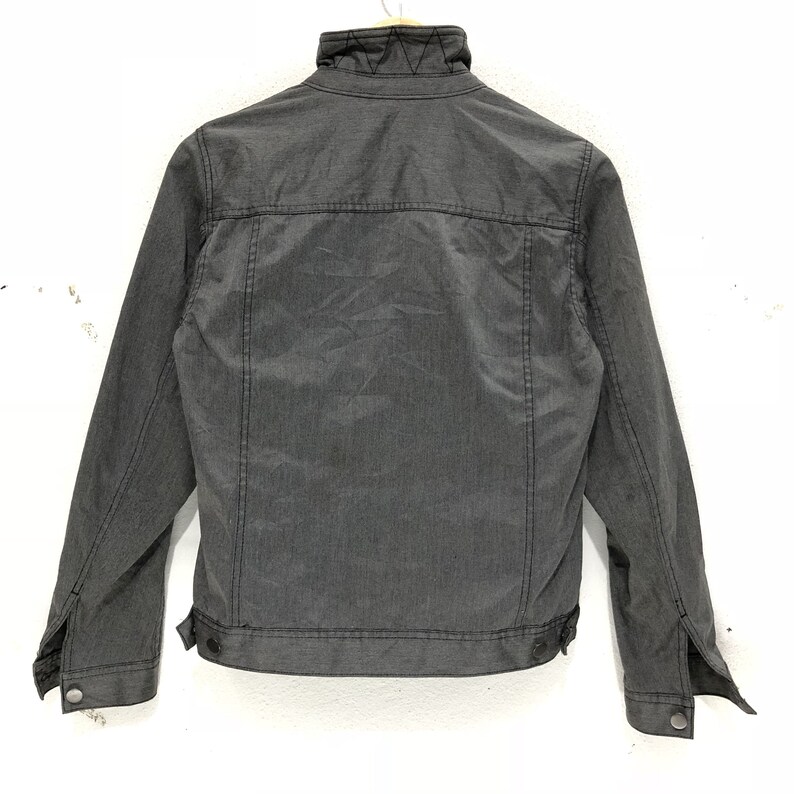 Rare! Vintage Hare Gray Denim Jacket Buttons Up Pockets Size Medium