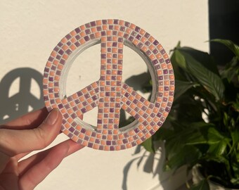 small colorful mosaic peace sign
