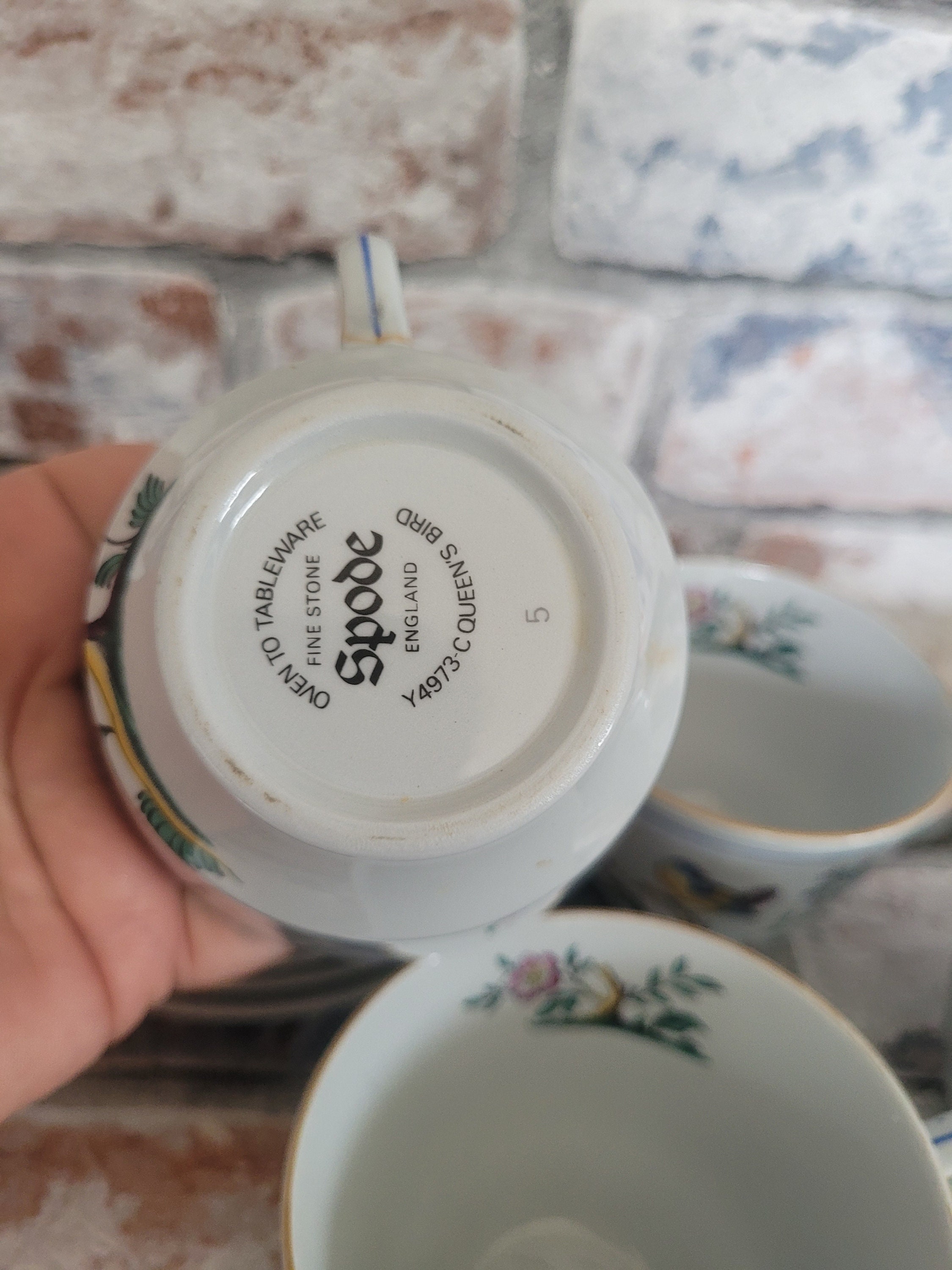 RARE Spode Blue Queens Bird Stunning Set 4 Tea Cup and Saucers Etsy