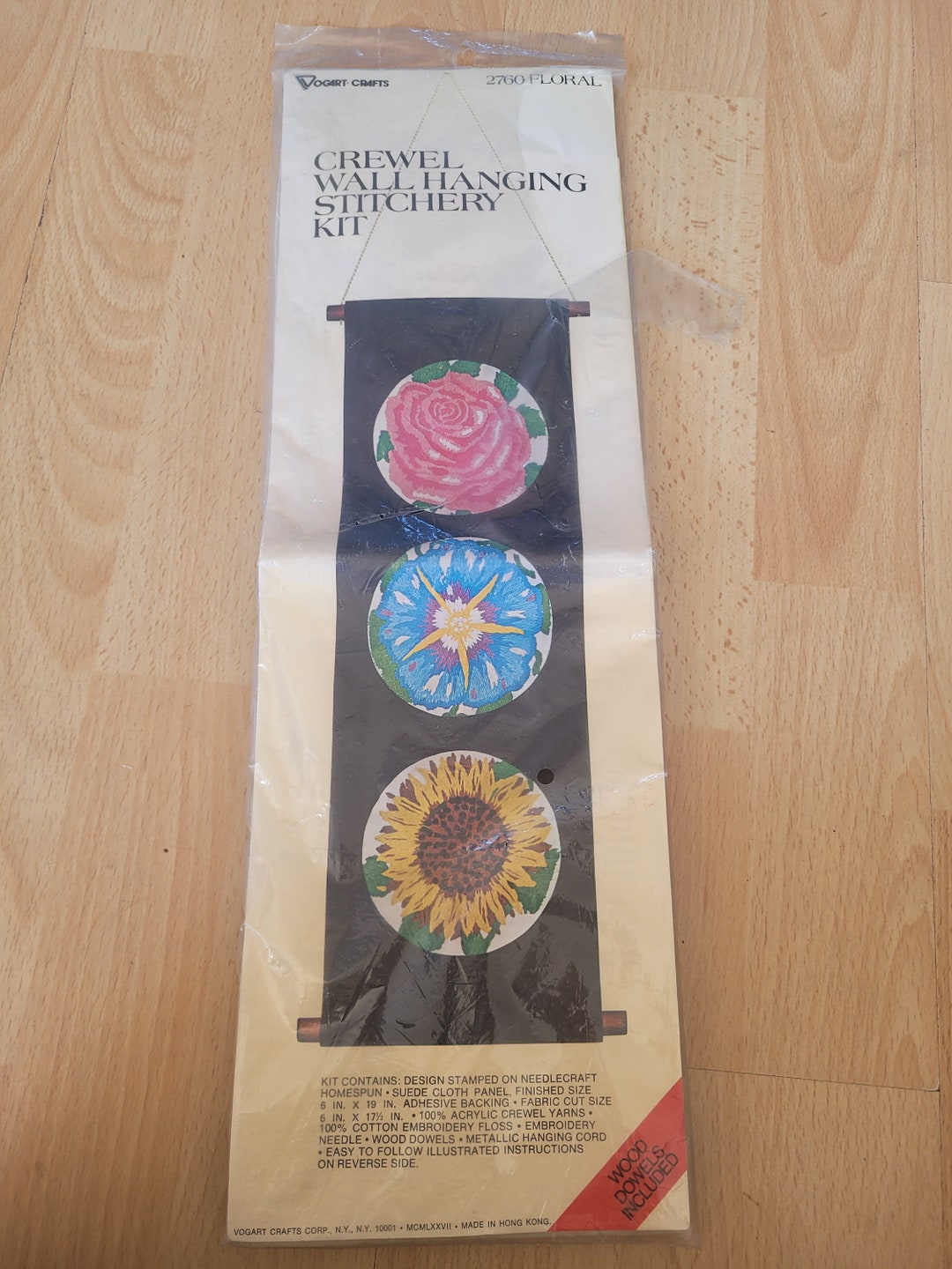 Vogart Crafts Vintage American Crewell Floral Retro Craft Kit Etsy