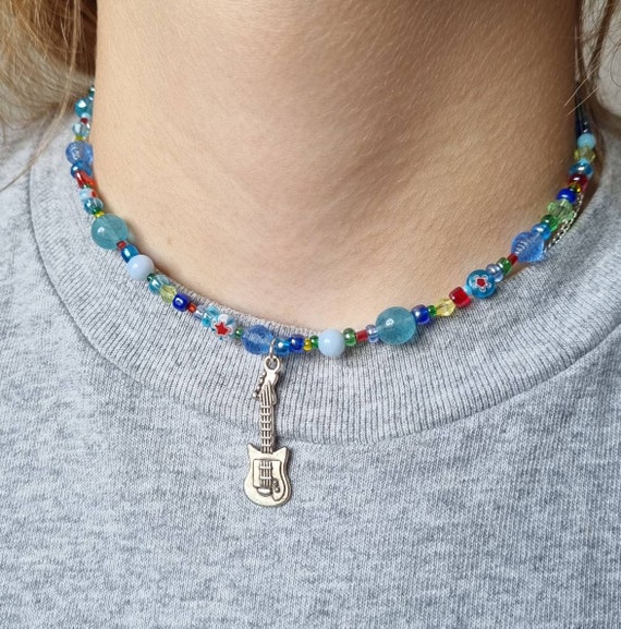Wolf Alice Blue Weekend Album Beaded Necklace With Tibetan Silver