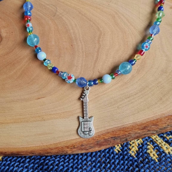 Wolf Alice Blue Weekend Album Beaded Necklace With Tibetan Silver