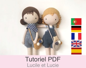 Tutoriel PDF en Français/English/Deutsch/Español/Português poupée au crochet, patron de base, explications modele au crochet