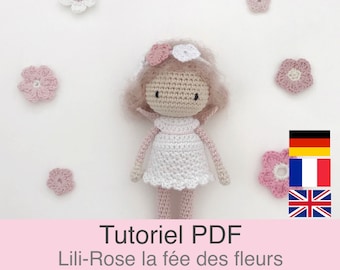 Tutoriel PDF en Français/English/Deutsch mini poupée au crochet, patron, explications modele au crochet