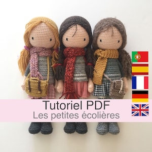 PDF tutorial in French/English/Deutsch/Español/Português, crochet doll, pattern, crochet model instructions