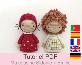 Tutoriel PDF en Français/English/Español/Deutsch/Português, poupée au crochet, patron, explications modele au crochet à télécharger
