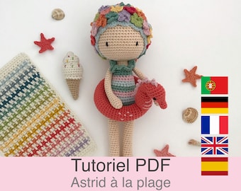 Tutoriel PDF en Français/English/Deutsch/Español/Português, poupée au crochet, patron, explications modele au crochet