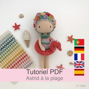 PDF tutorial in French/English/Deutsch/Español/Português, crochet doll, pattern, crochet model instructions