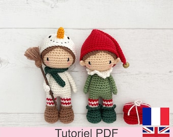 PDF tutorial in French/English little crochet buddies, pattern, crochet model instructions