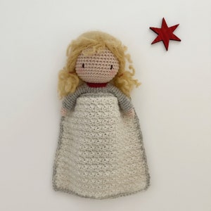 PDF tutorial in French/English/Español/Português, crochet Christmas doll, crochet pattern explanations to download image 3