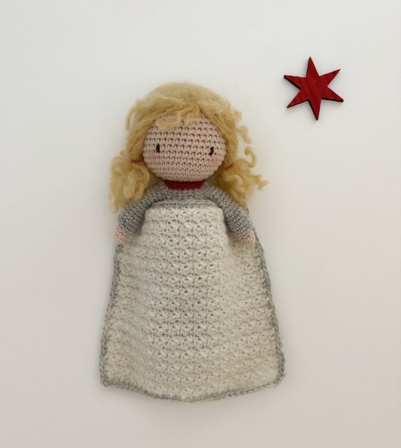 PDF tutorial in French/English/Español/Português, crochet Christmas doll, crochet pattern explanations to download image 3