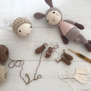 Tutoriel PDF en Français/English/Deutsch, lapin et mouton au crochet, Patron crochet amigurumi, Explications modèle au crochet image 6