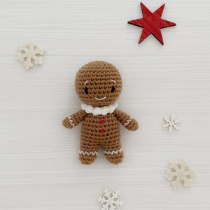 Tutoriel PDF en Français/English petit bonhomme pain d'épices au crochet et friandises, patron, explications modèle au crochet image 3