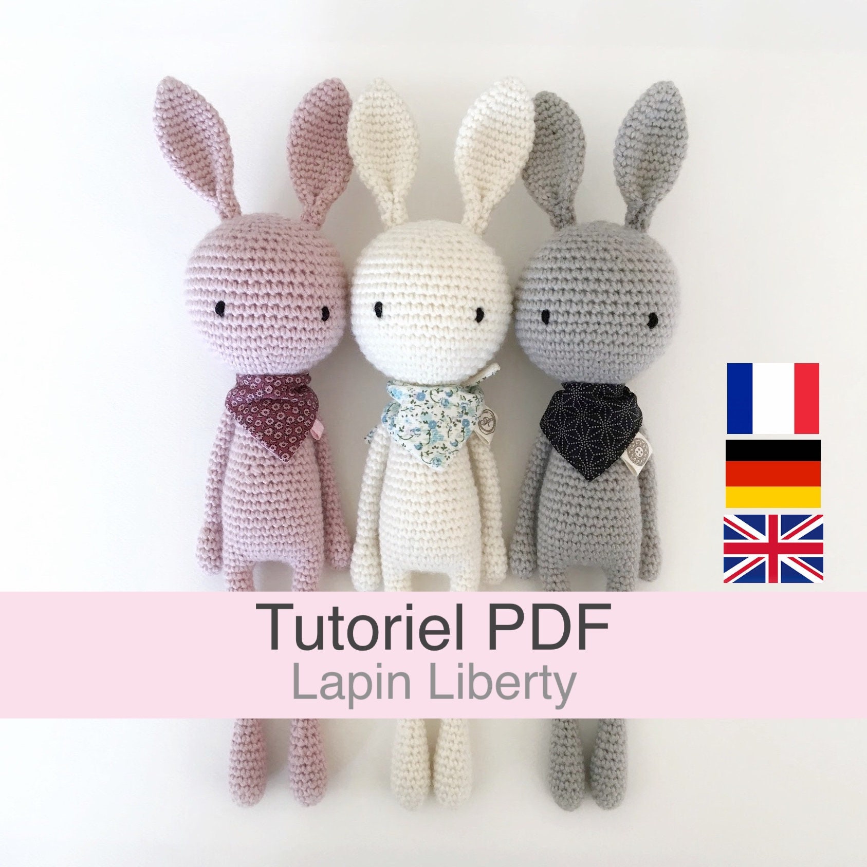 Tutoriel Pdf En Francais English Deutsch Lapin Liberty Au Etsy