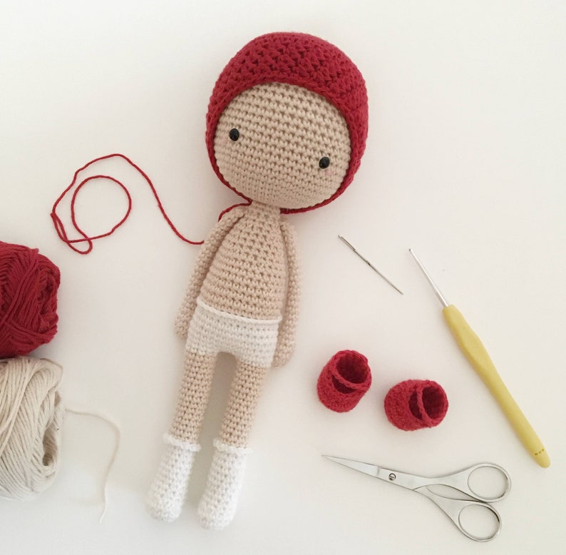 Tutoriel PDF en Français/English/Español/Deutsch/Português, poupée au crochet, patron, explications modele au crochet à télécharger image 6