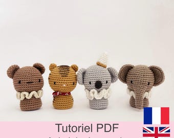 PDF tutorial in French/English, crochet animals, amigurumi "Animinis of the World"