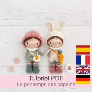 Tutoriel PDF en Français/English/Spanish/Deutsch petits copains au crochet, patron, explications modèle au crochet