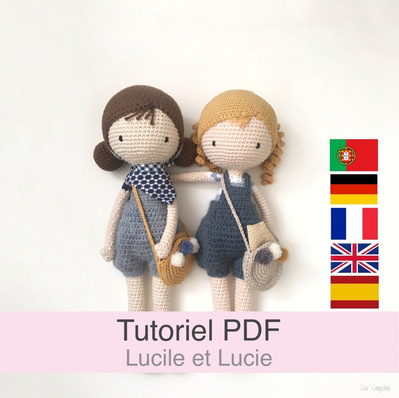 Tutoriel PDF en Français/English/Deutsch/Español/Português poupée au crochet, patron de base, explications modele au crochet image 1