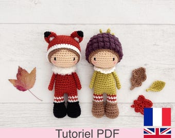 PDF tutorial in French/English: crocheted friends, pattern, instructions, crochet model