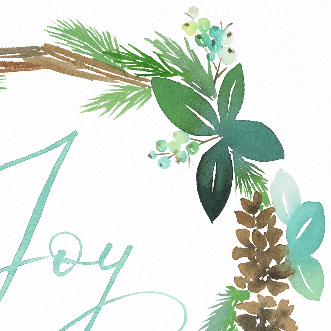 Christmas Joy Wreath Print, Christmas Printable Art, Winter Decor ...