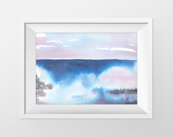 Acuarela Sea Print, Sea Illustration, Arte Imprimible Contemporáneo, DESCARGA DIGITAL