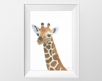 Baby Giraffe Nursery print, Safari PRINTABLE kinderkamer kunst, Safari dieren, Kwekerij kunst aan de muur, DIGITALE DOWNLOAD