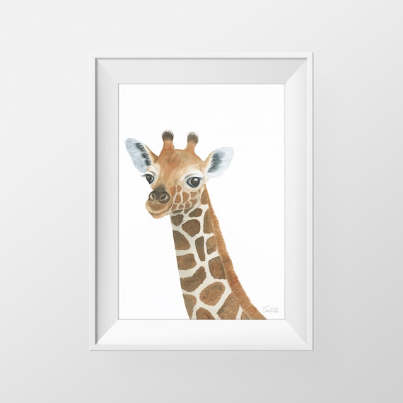 Baby Giraffe Nursery Print Safari PRINTABLE Nursery Art - Etsy
