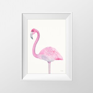 Flamingo Watercolor Print, Flamingo Illustration, Contemporary Printable Art, DIGITAL DOWNLOAD