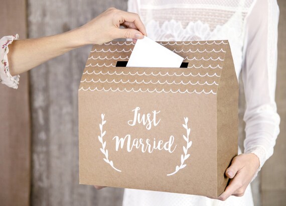 Wedding Card Box Just Married Card Box Wedding Box Etsy