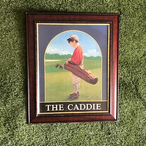 The Caddie Framed Caddie Vintage Painting. Perfect for Golf Lovers .