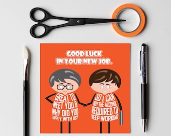 Funny new job card | Good luck in your new job | For those who don't take themselves or career too seriously! | Designed by Versed Aid