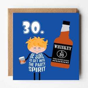 Lustige, schrullige Karte zum 30.Geburtstag für Ihn | Tango Whisky Foxtrot | In Partystimmung kommen | Geburtstagswhisky | Entworfen von Versed Aid