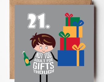 Funny 21st Birthday Card for Him: Milestone Age
