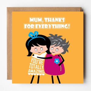 Tarjeta divertida y linda para el Día de la Madre / Tarjeta linda para mamá / Tarjeta de cumpleaños para mamá / Gracias mamá por todo / Eres increíble mamá / por Versed Aid