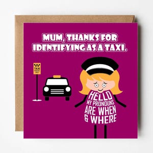 Lustige Geburtstagskarte für Mama | Lustige Muttertagskarte | Mama Taxi Karte | Danke Mama | Entworfen von Versed Aid