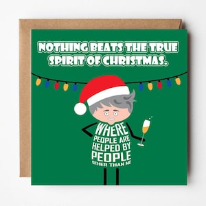 Tarjeta navideña divertida, grosera y sarcástica / Verdadero espíritu navideño / El Grinch navideño / Cínico navideño / Scrooge / Diseñado por Versed Aid