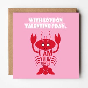 Niedliche lustige Valentinstag Karte für Sie | Ich bin dein Hummer | Du bist mein Hummer | Lustige Liebeskarte | Romanze | Entworfen von Versed Aid